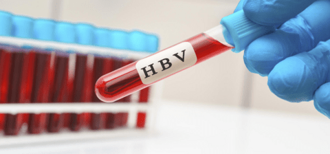 Vials of blood labelled HBV