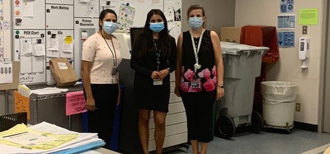 Lauren and coworkers at the hospital