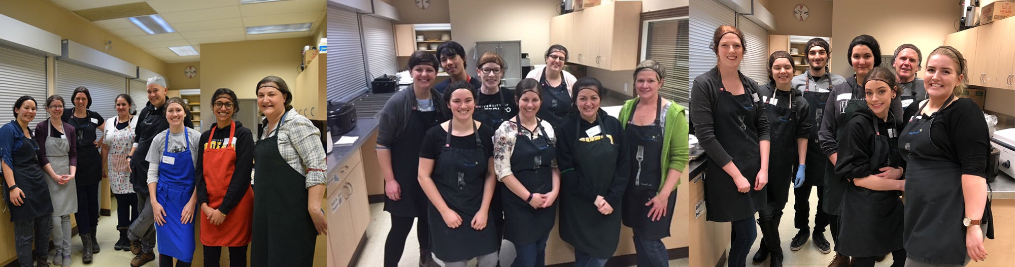 Student, staff and faculty volunteers in the Ray of Hope Kitchen