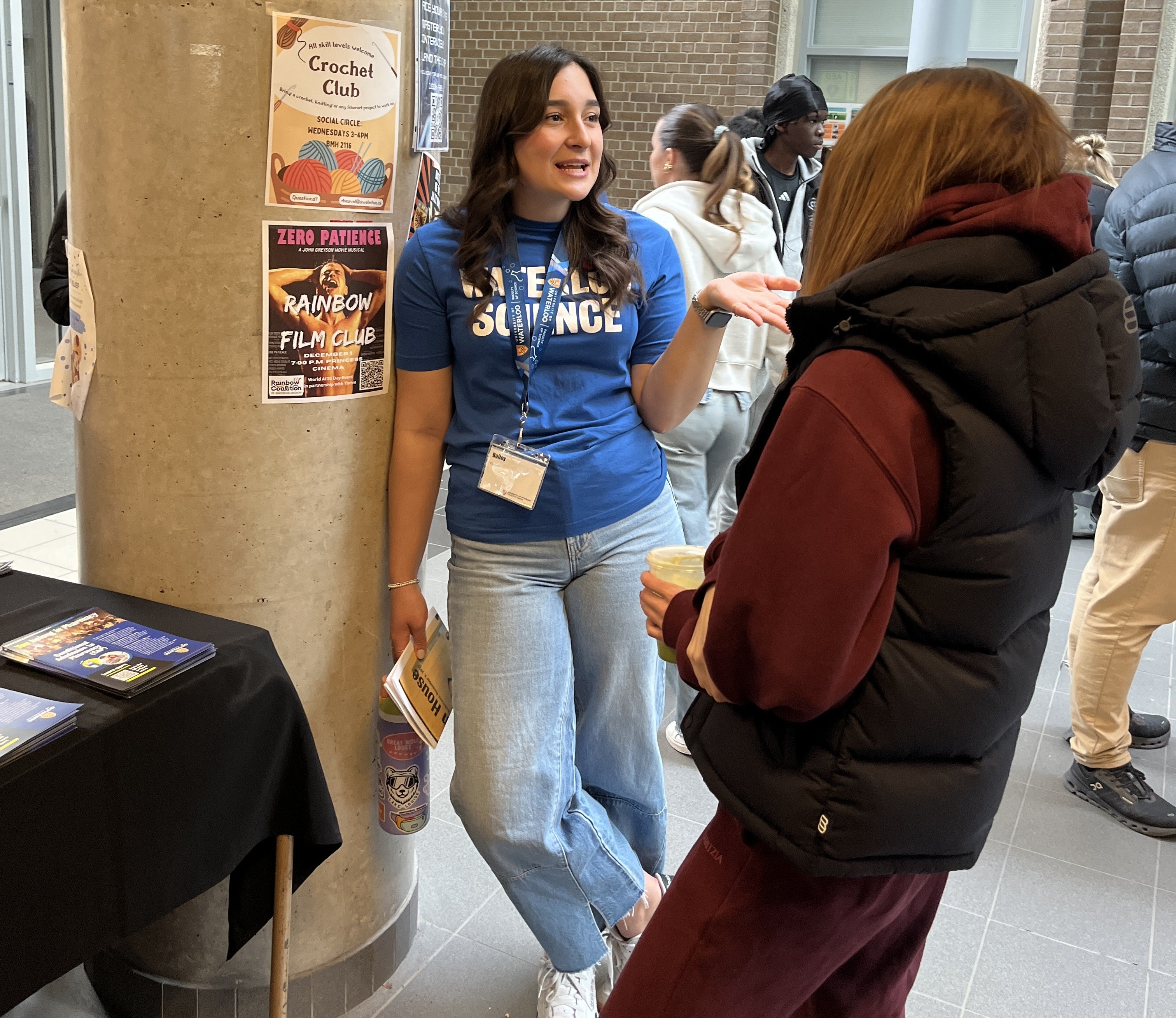 two people in conversation