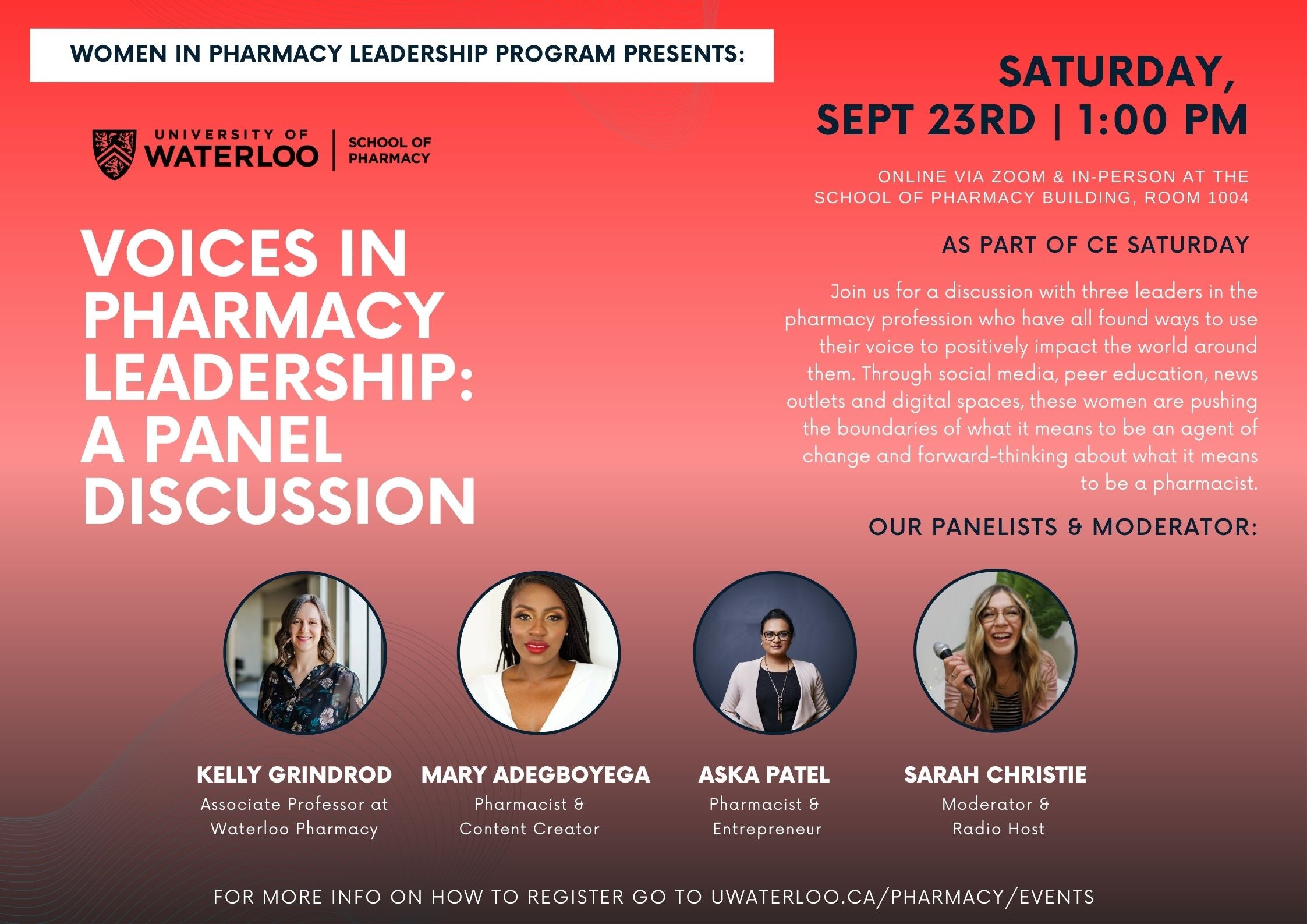 Voices in Pharmacy Leadership Panel Discussion graphic.