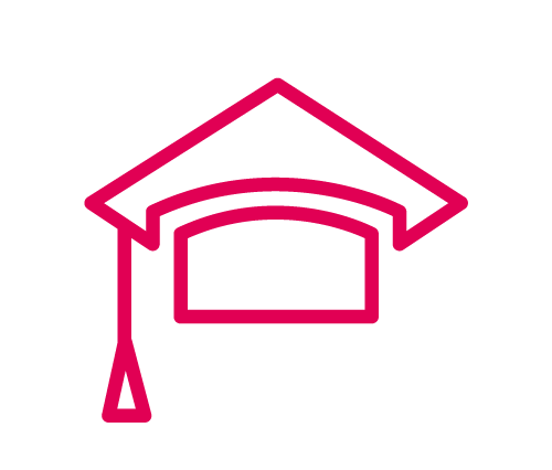red alumni grad cap symbol