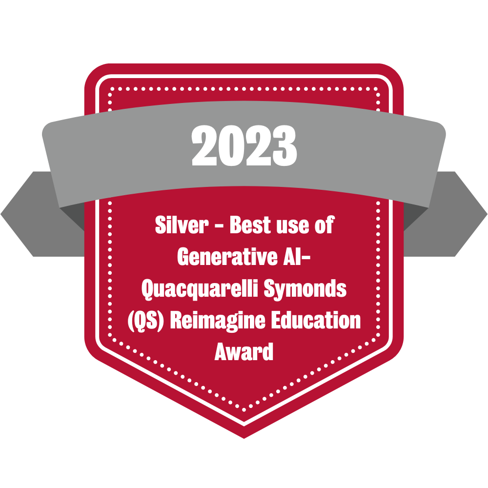 203 Silver for best use of generative Ai from Quacuarelli Symonds (QS) Reimagine Education Award