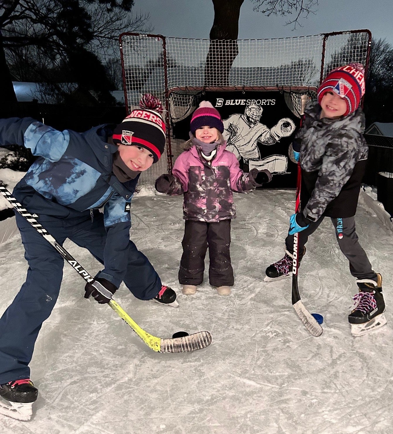 Michael Collins' children playing hockey
