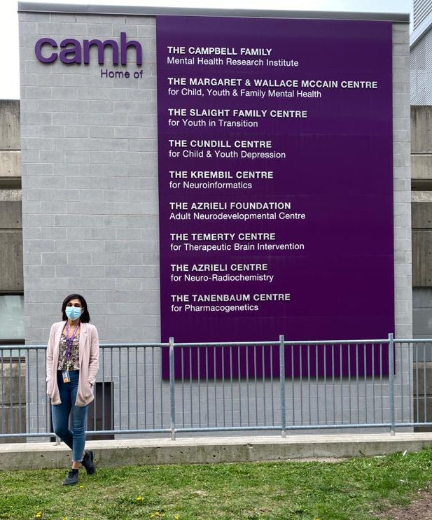 Aman standing outside the CAMH facility