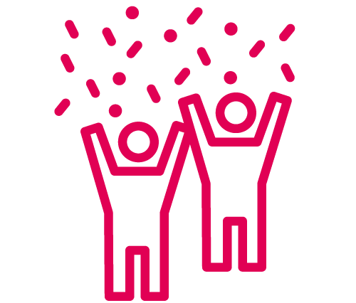 red celebrate symbol