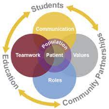 4 Circles Listing the CIHC competencies with the word "patient" in the overlapping center circle.