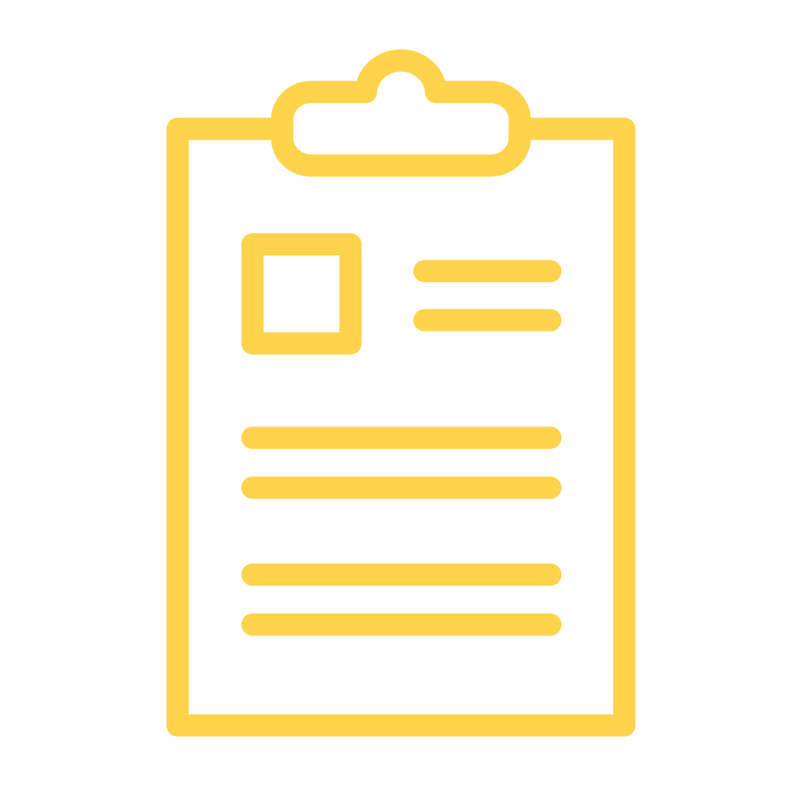 yellow clipboard symbol