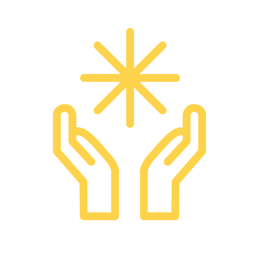 yellow hands star symbol