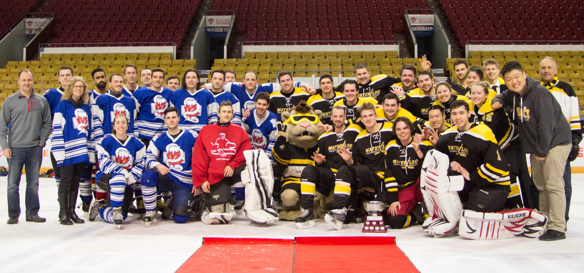 University of Toronto and University of Waterloo pharmacy school hockey teams