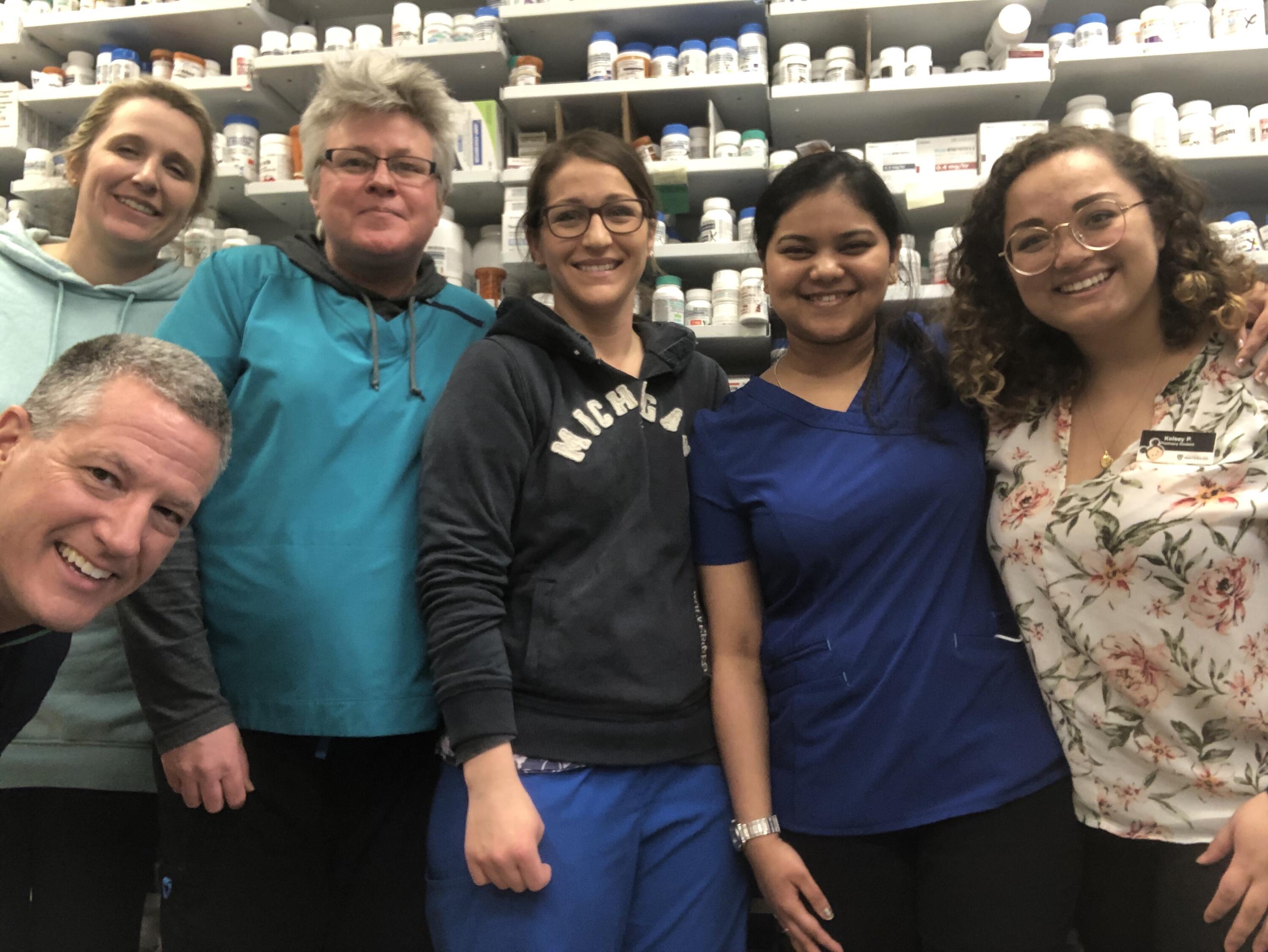 Kelsey with colleagues at the Northgate Pharmacy in Sarnia