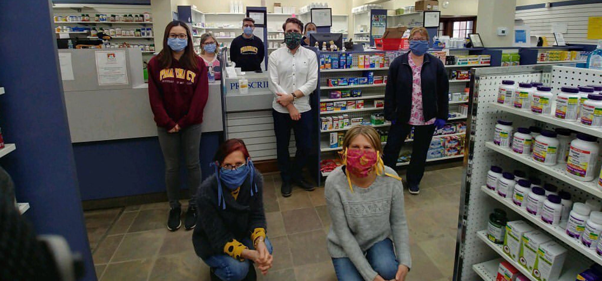 Lee Pham and her coworkers at the Preston Medical Pharmacy