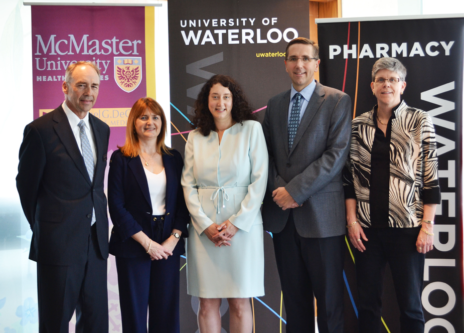 Left to right: David Edwards, Nancy Waite, Lisa Dolovich, Kitchener Centre MPP John Milloy and Marlee Spafford
