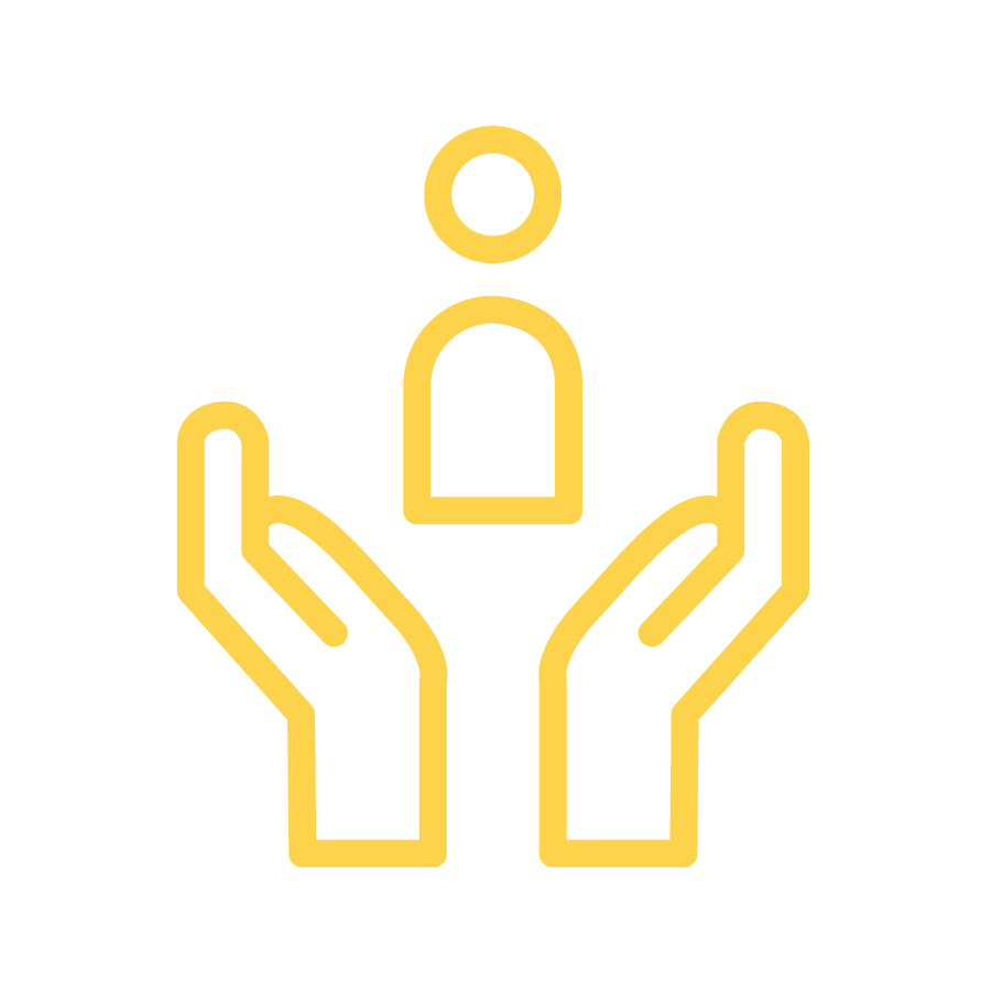 yellow support symbol