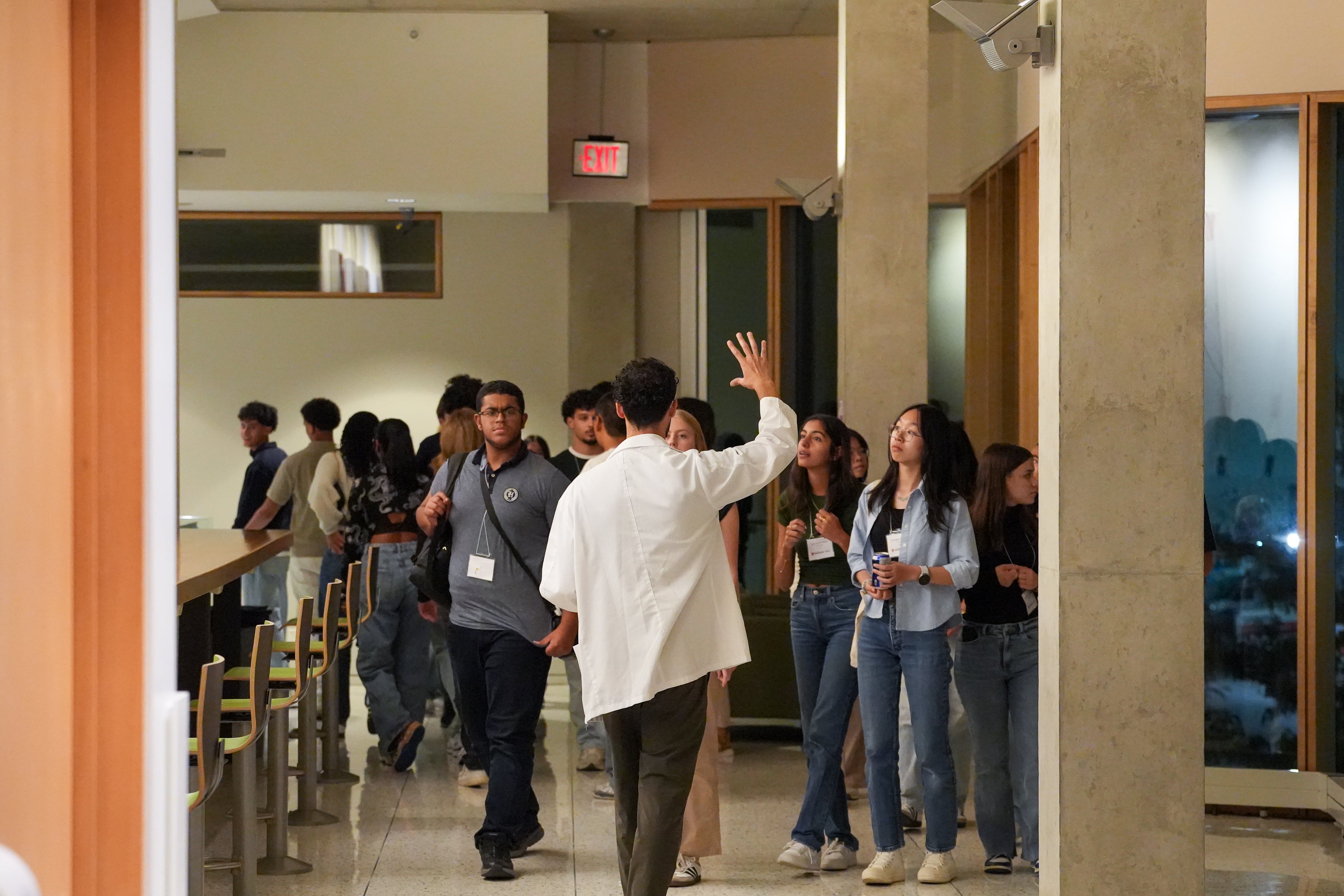 Students on a tour of the building