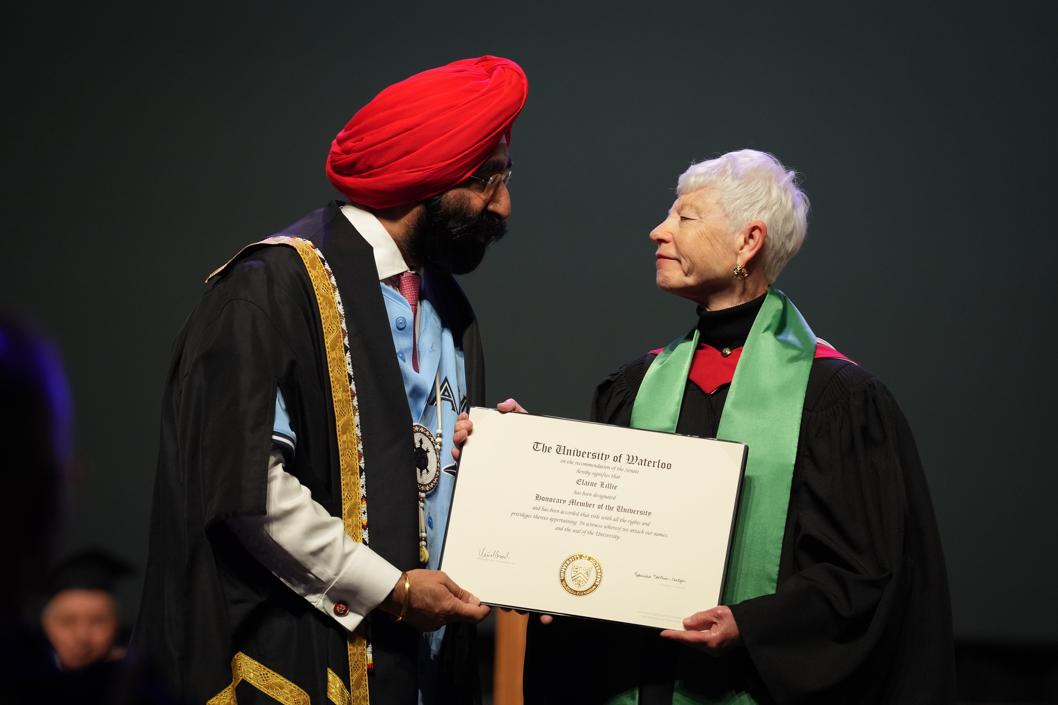 Elaine Lillie receiving her award
