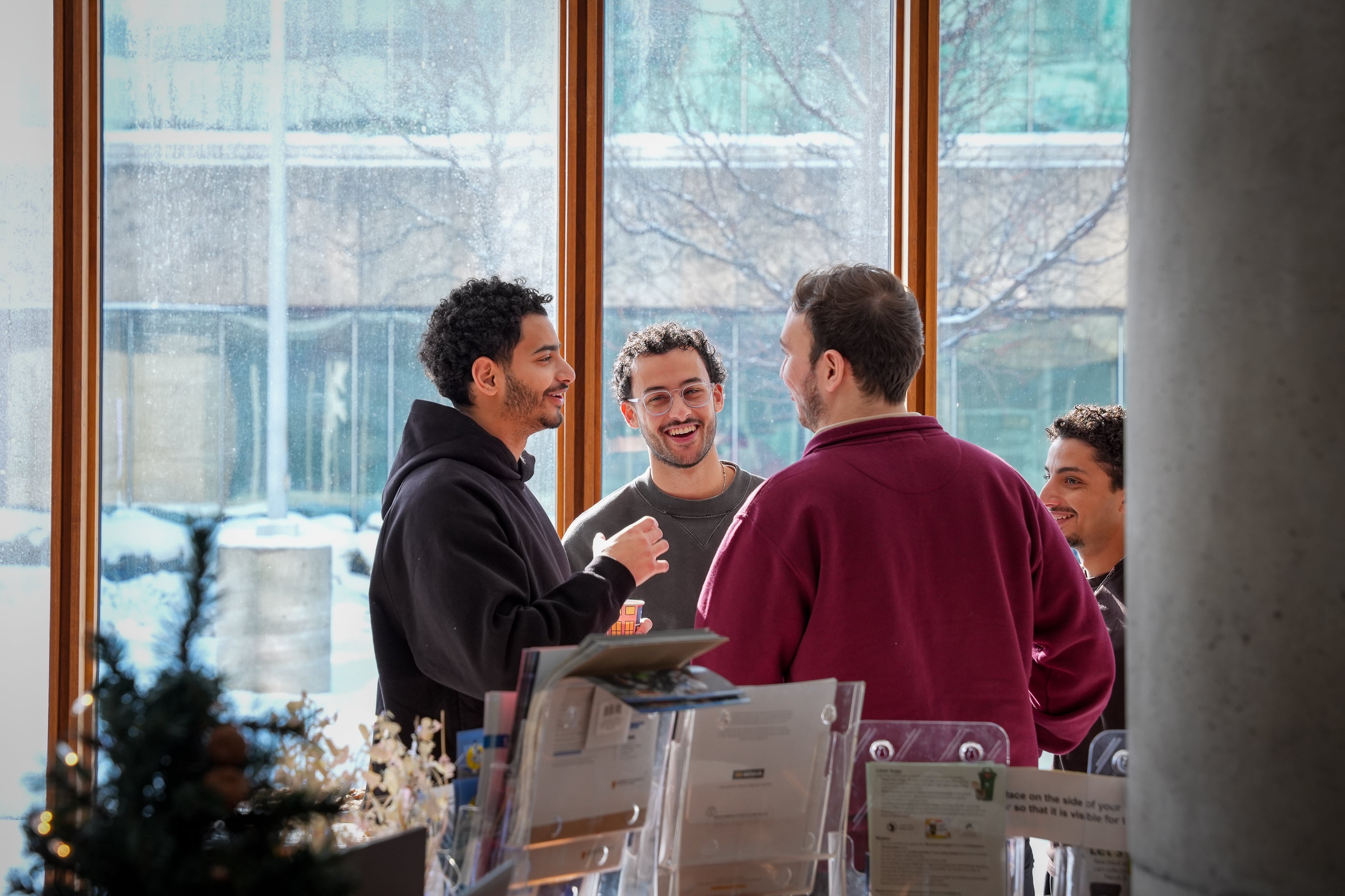 Students in conversation with one another