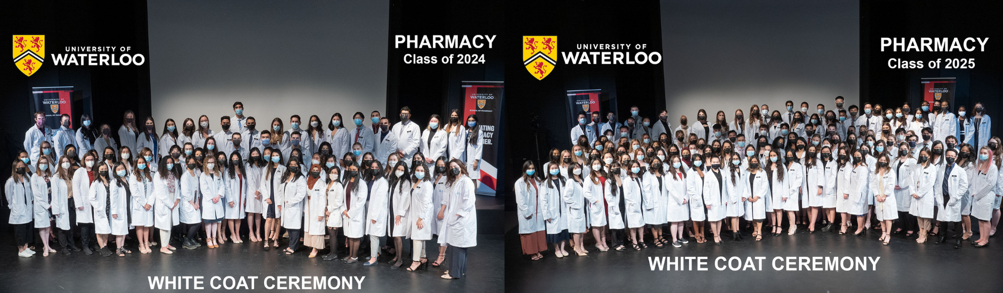 Rx2024 and Rx2025 classes wearing white coats