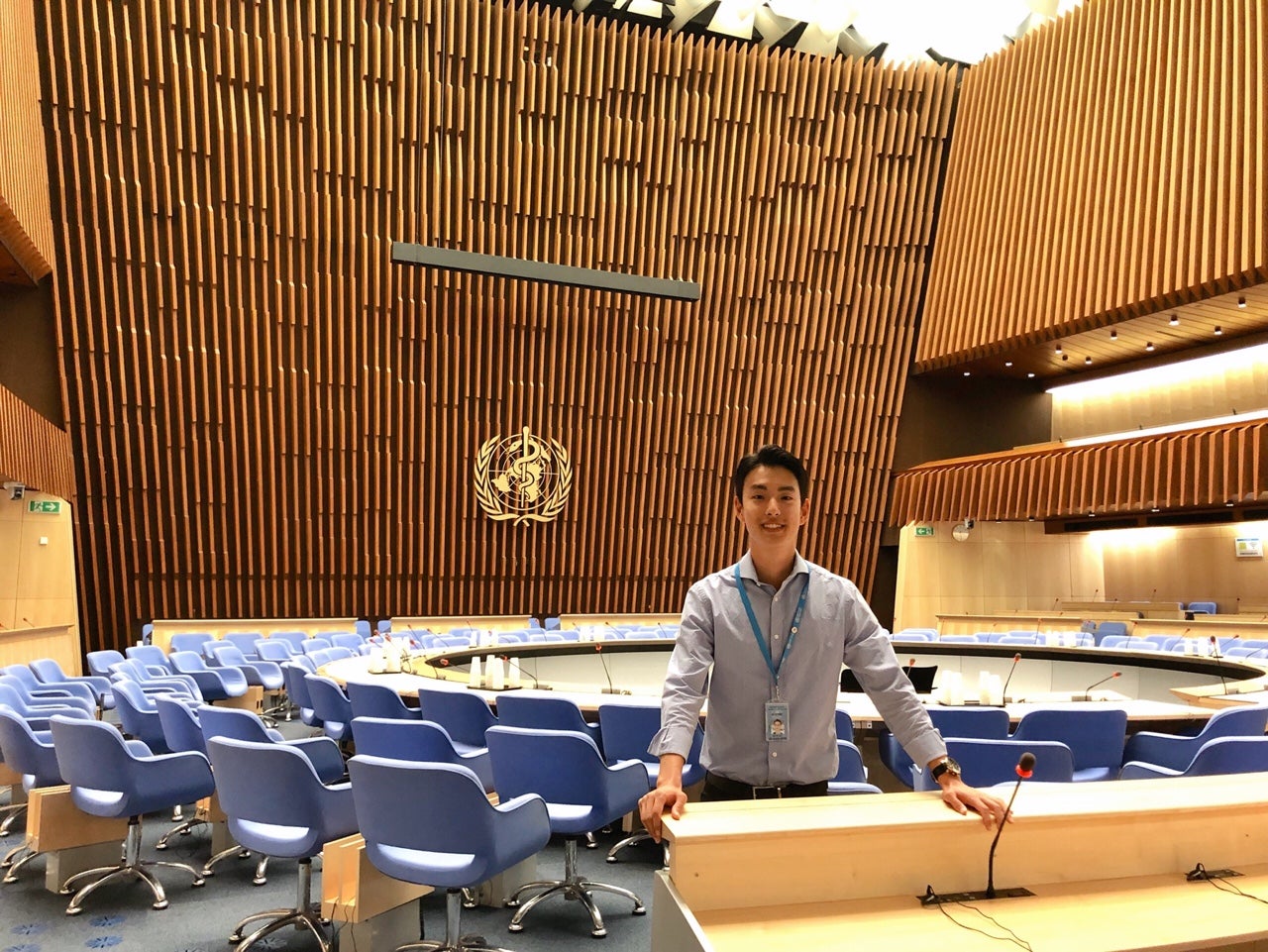 John Kim in a board room at the World Health Organization