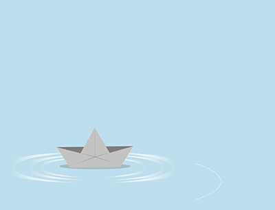 origami boat a drift