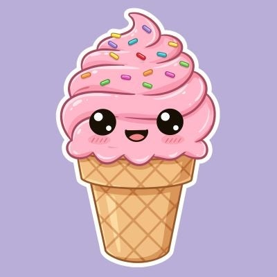 strawberry ice cream cone