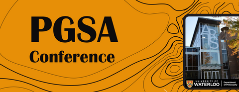 Text: PGSA Conference, and image of Hagey hall entrance