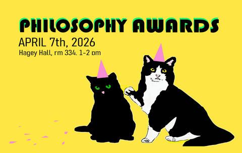 Cats in party hats with text repeated below