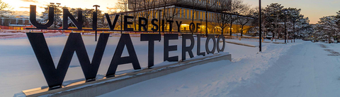 University of Waterloo sign outside Dana Porter Library