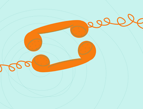 two phones aligned so they can talk/listen to eachother