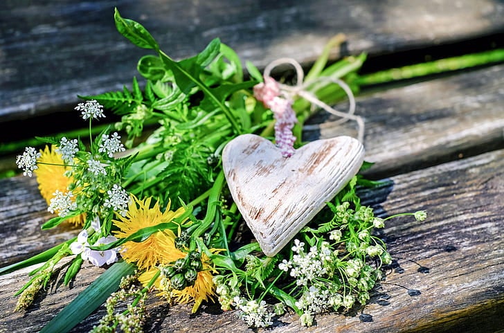 Flowers and a heart