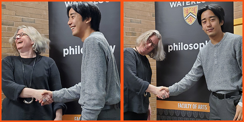 jennifer Saul and Kota Kitagawa shanking hands