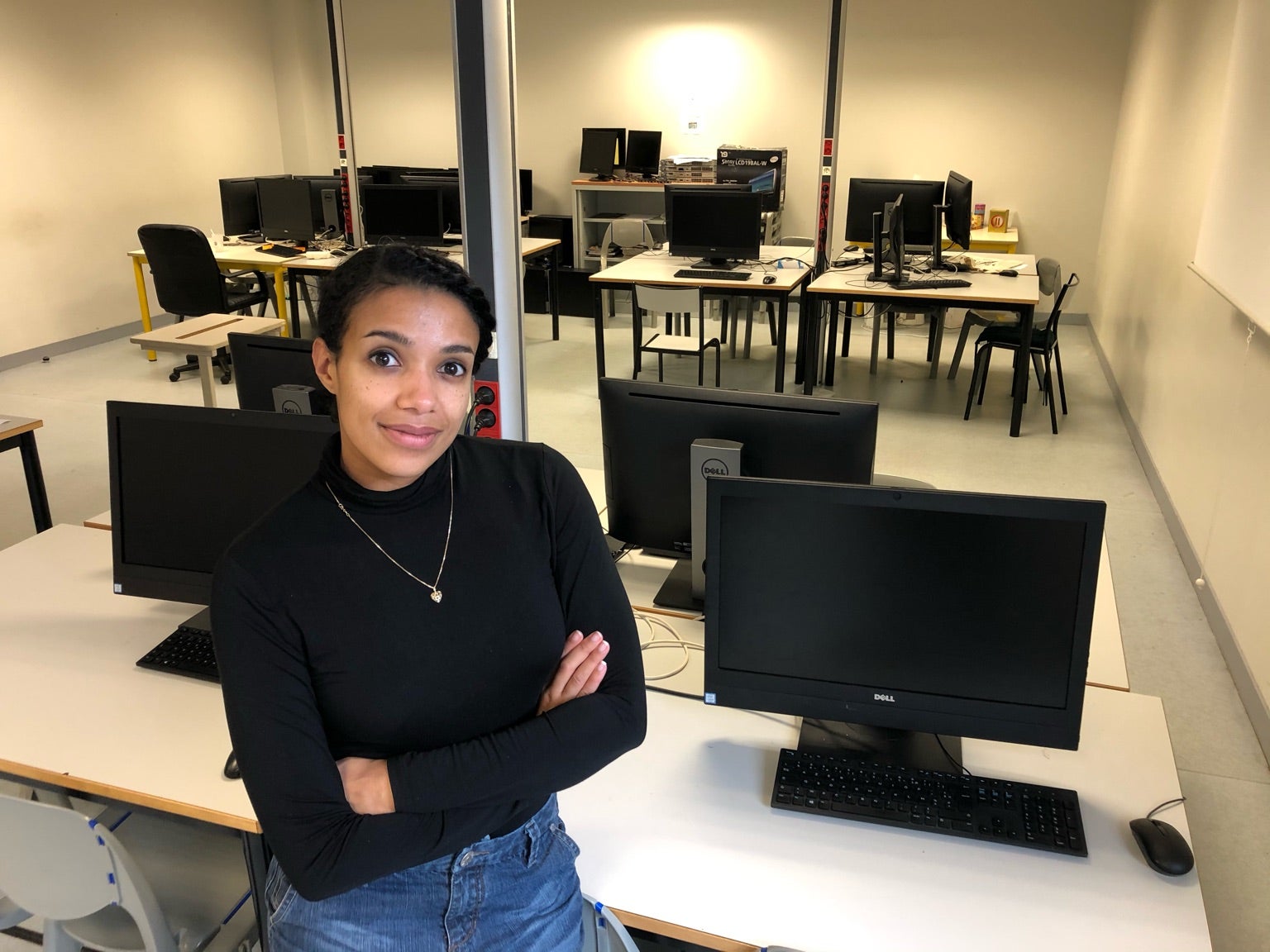 Ty Branch-Smith Indoors in Rouen, in front of a bank of a computers as part of a big data research field.”