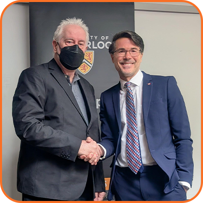 Brain Orend presenting to Patrick Matlock