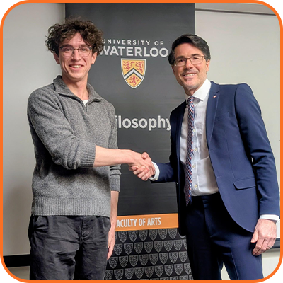 Brian Orend presenting to Alexander Swarney