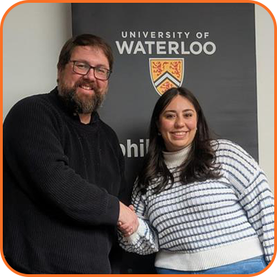 Nick Ray presenting to Darya Ali