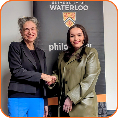 Patricia Marino presenting to Belinda Alievska