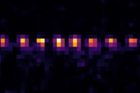 Images of pixelated light.