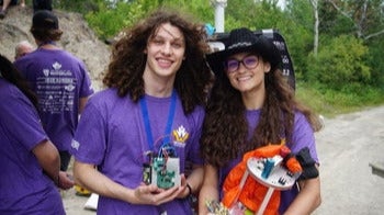 Second year Physics and Astronomy student Connor Stubbs, with co-lead Rhea Scollie, a second year biomedical engineering student.