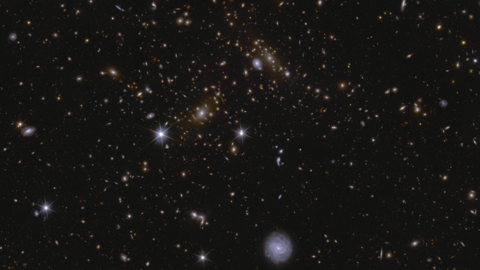 Telescope image of thousands of galaxies.