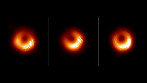 Three images of a black hole.