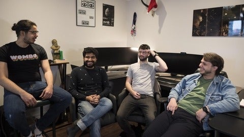 Parshant (second from left) and the Wombo team 