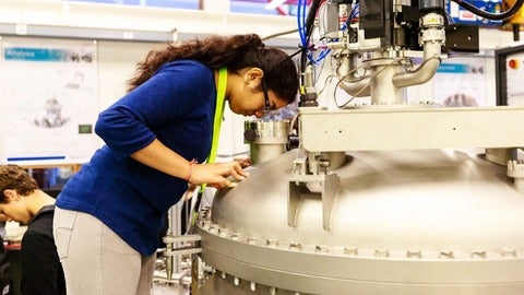 Ria working in the lab