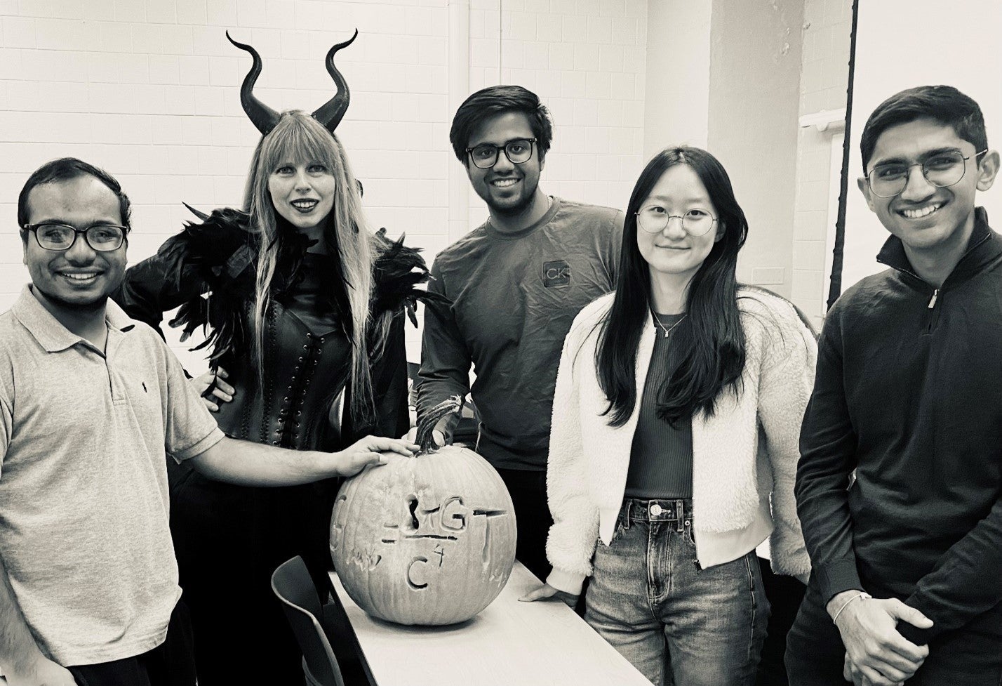 Halloween activities with professors and students.