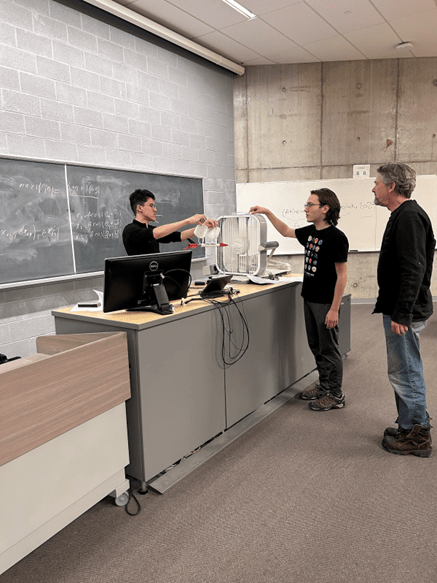 Physics students in the lab