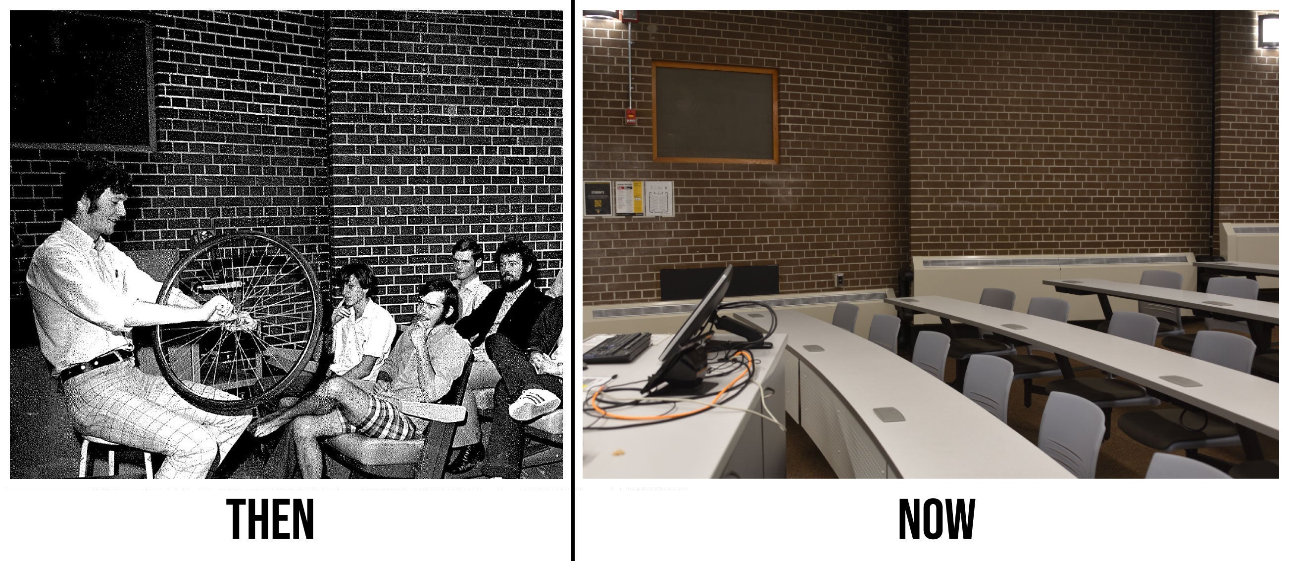  PHYS 145 with Professor and Students in the past versus now