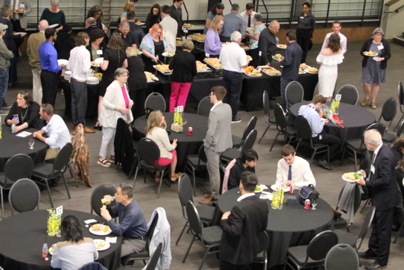 Overhead shot of the 2024 Graduation Luncheon held in Federation Hall - Main Ballroom