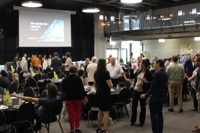 Wide shot of the 2024 Graduation Luncheon held in Federation Hall - Main Ballroom