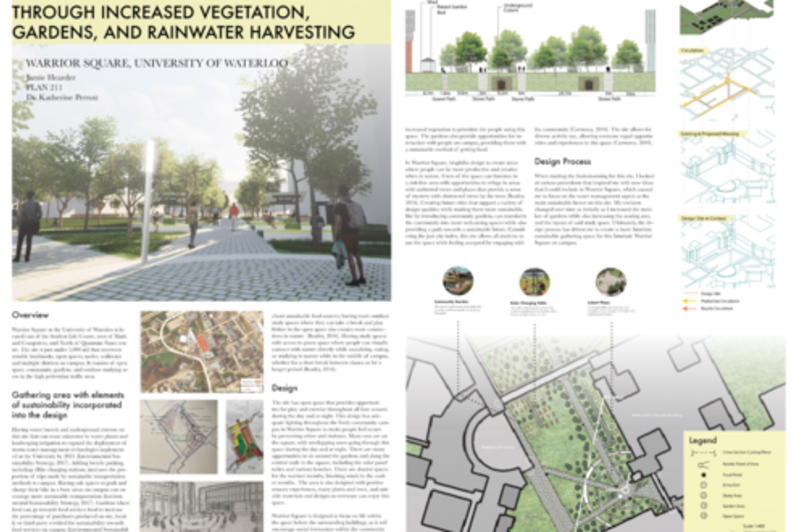 PLAN211 Student Jamie Hearder's project "Campus Space with Sustainable Design Through Increased Vegetation (...)"