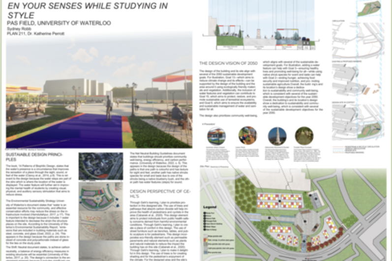 PLAN211 Student Sydney Robb's project "The Studious Eco-Sense Oasis: Reawaken Your Senses While Studying in Style"