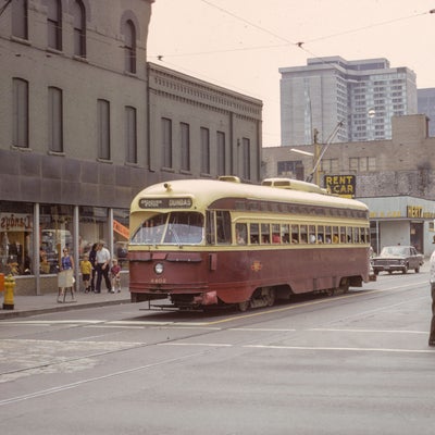 Toronto streetcar on Dundas in August, 1972.